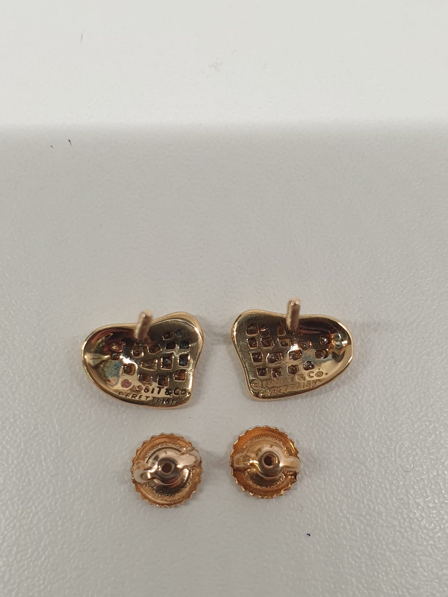 Vintage Tiffany & Co. Elsa Peretti Heart Diamond Earrings