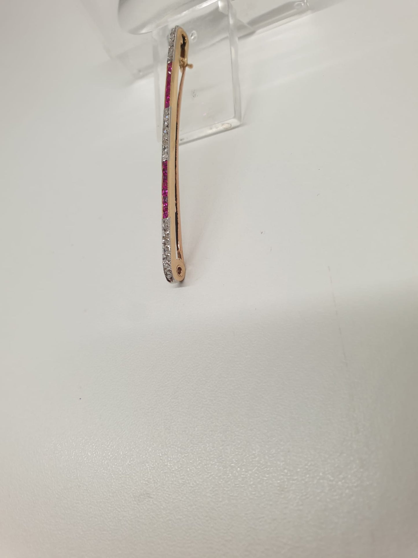 750er Gold und Platin Diamanten Vintage Brosche