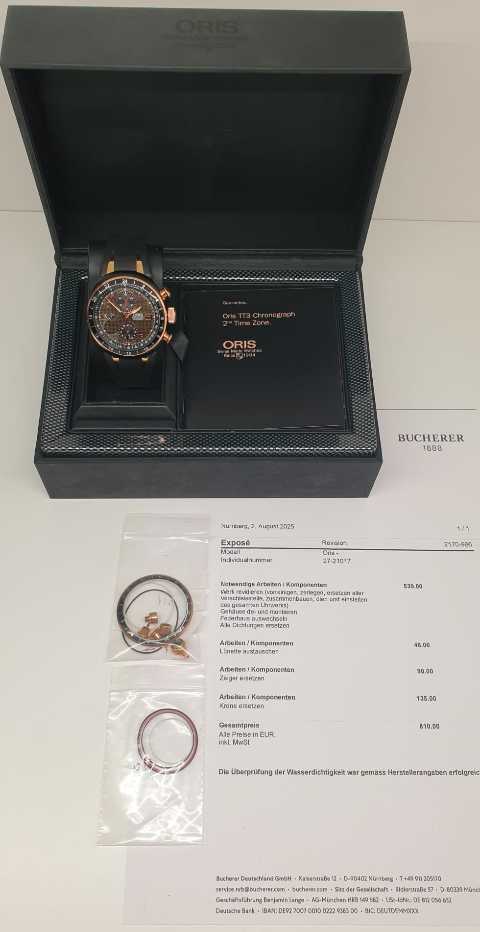 ORIS TT3 Chronograph 2nd Time Zone