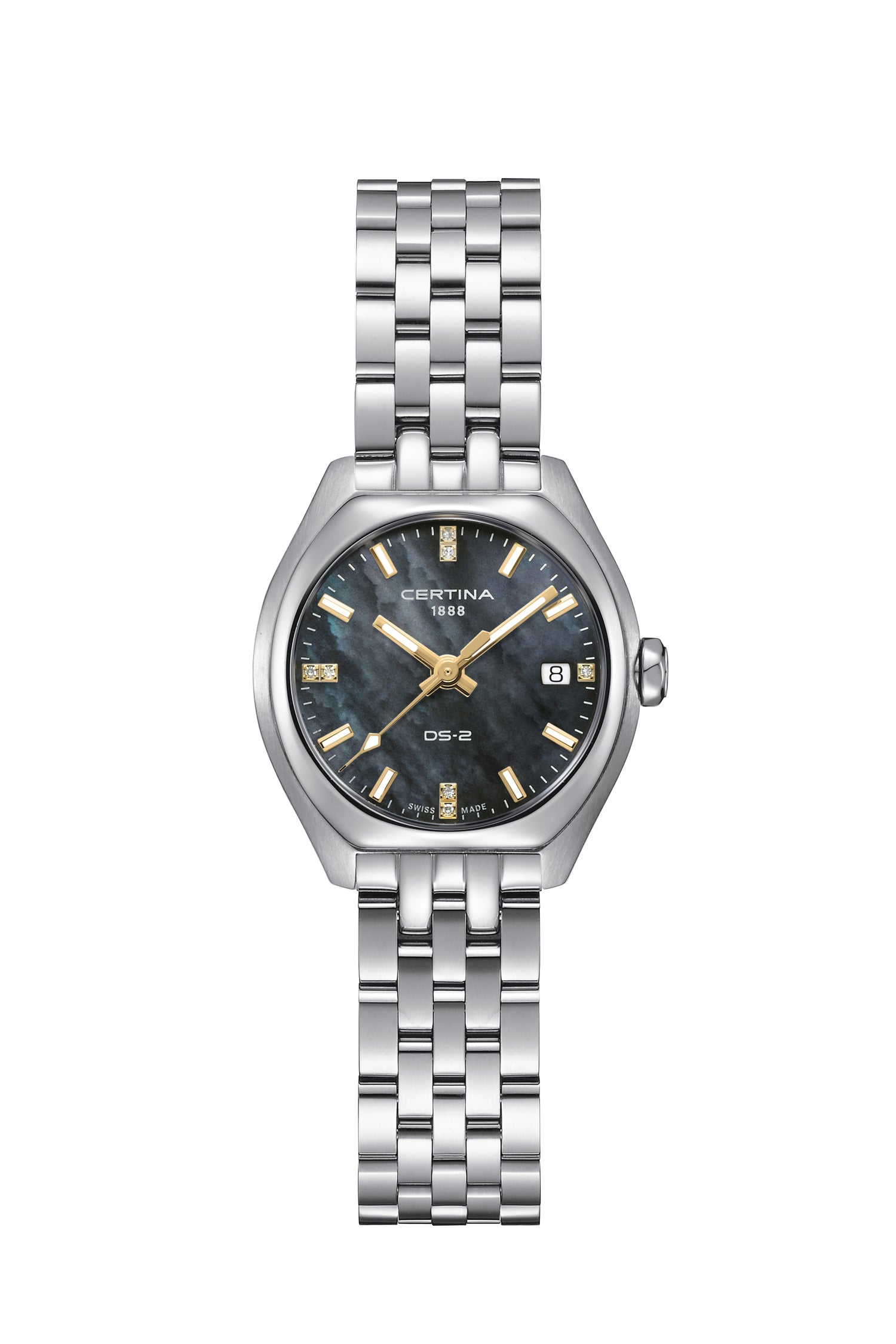 Front view with bag zipped and handles upright.