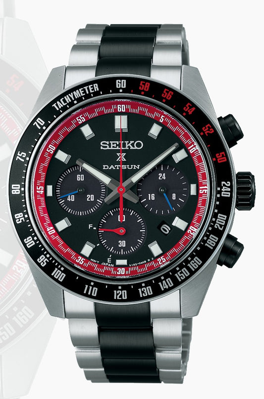 SEIKO PROSPEX SPEEDTIMER SSC957 Solar Chronograph Datsun 240Z Limited Edition Limitiert auf 4,000 Stück