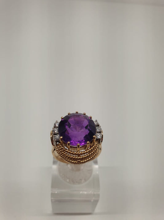 Amethyst Brilliant Ring