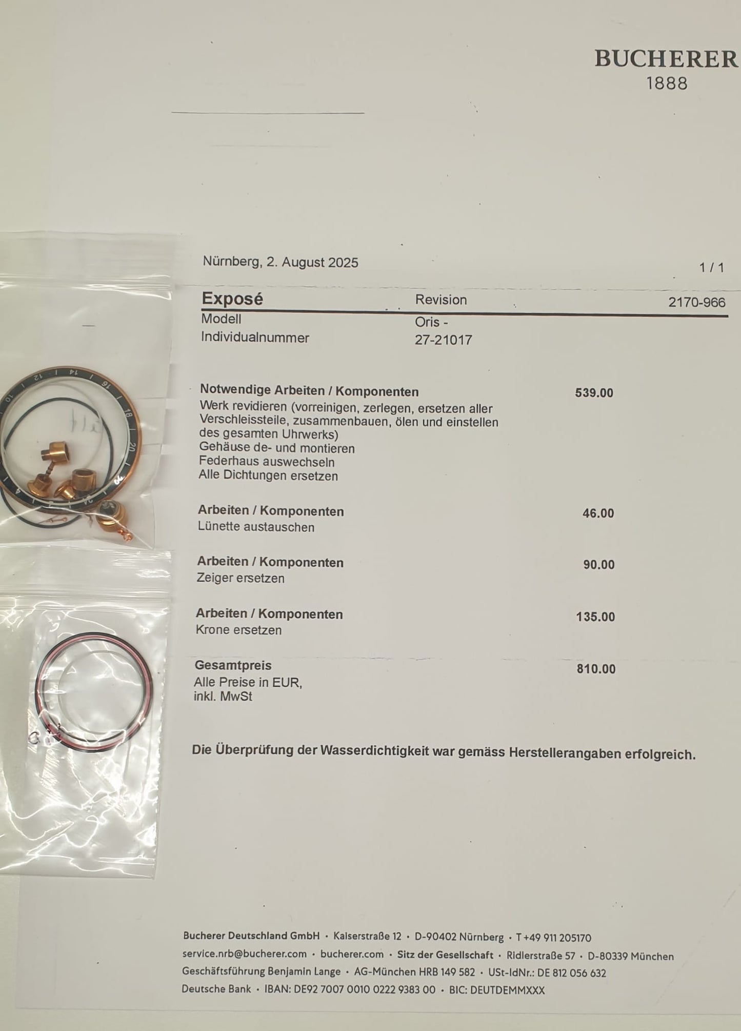 ORIS TT3 Chronograph 2nd Time Zone