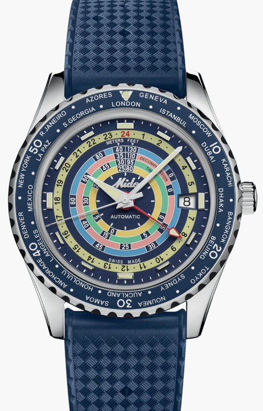 MIDO NEUHEIT OCEAN STAR DECOMPRESSION WORLDTIMER M026.829.17.041.00